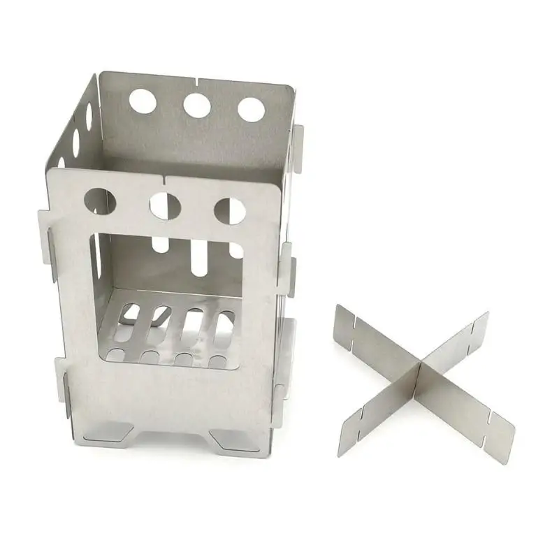 

Stainless Steel Camping Wood Stove Portable Outdoor Camping Pocket Stove for Cooking Picnic Hunting