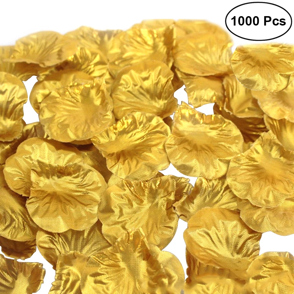 Тканевый искусственный цветок шт. 1000 лепестки роз для Свадебная вечеринка украшения (золото)