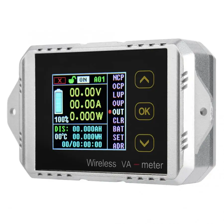 Ват1030 беспроводной цветной ЖК-экран DC Напряжение Амперметр измеритель мощности 0-30A 0-100 в цифровой амперметр вольтметр
