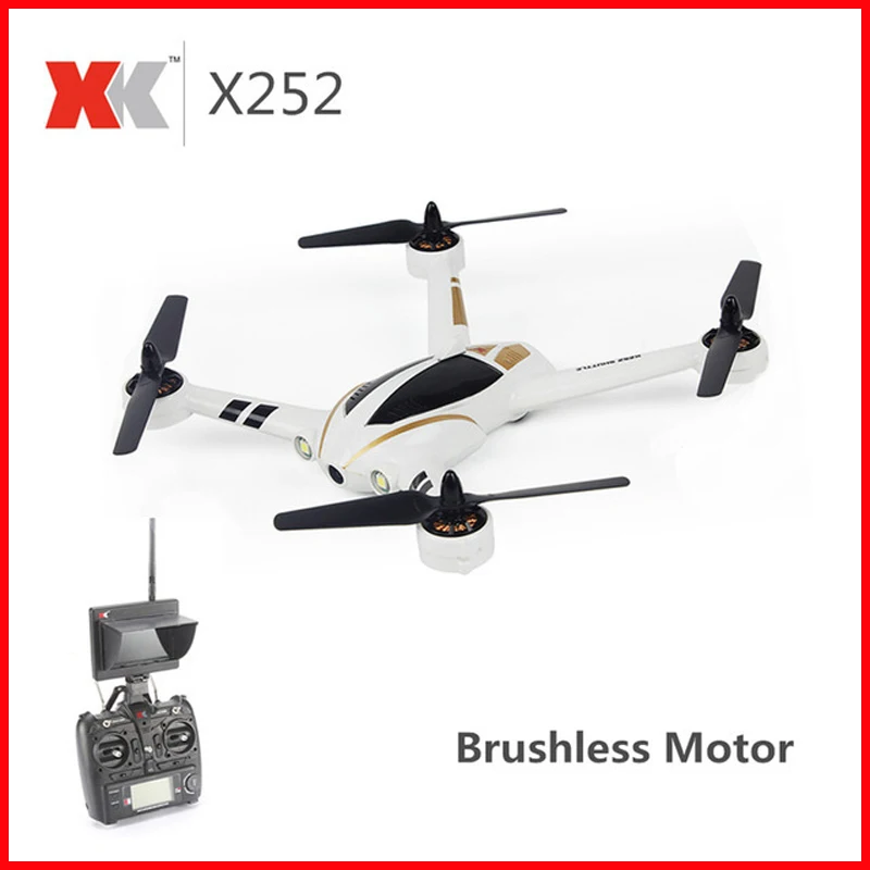 

XK X252 5.8G FPV With 720P 140 Degree Wide-Angle HD Camera Brushless Motor Highlight LED Lights 7CH 3D 6G RC Quadcopter RTF ZLRC