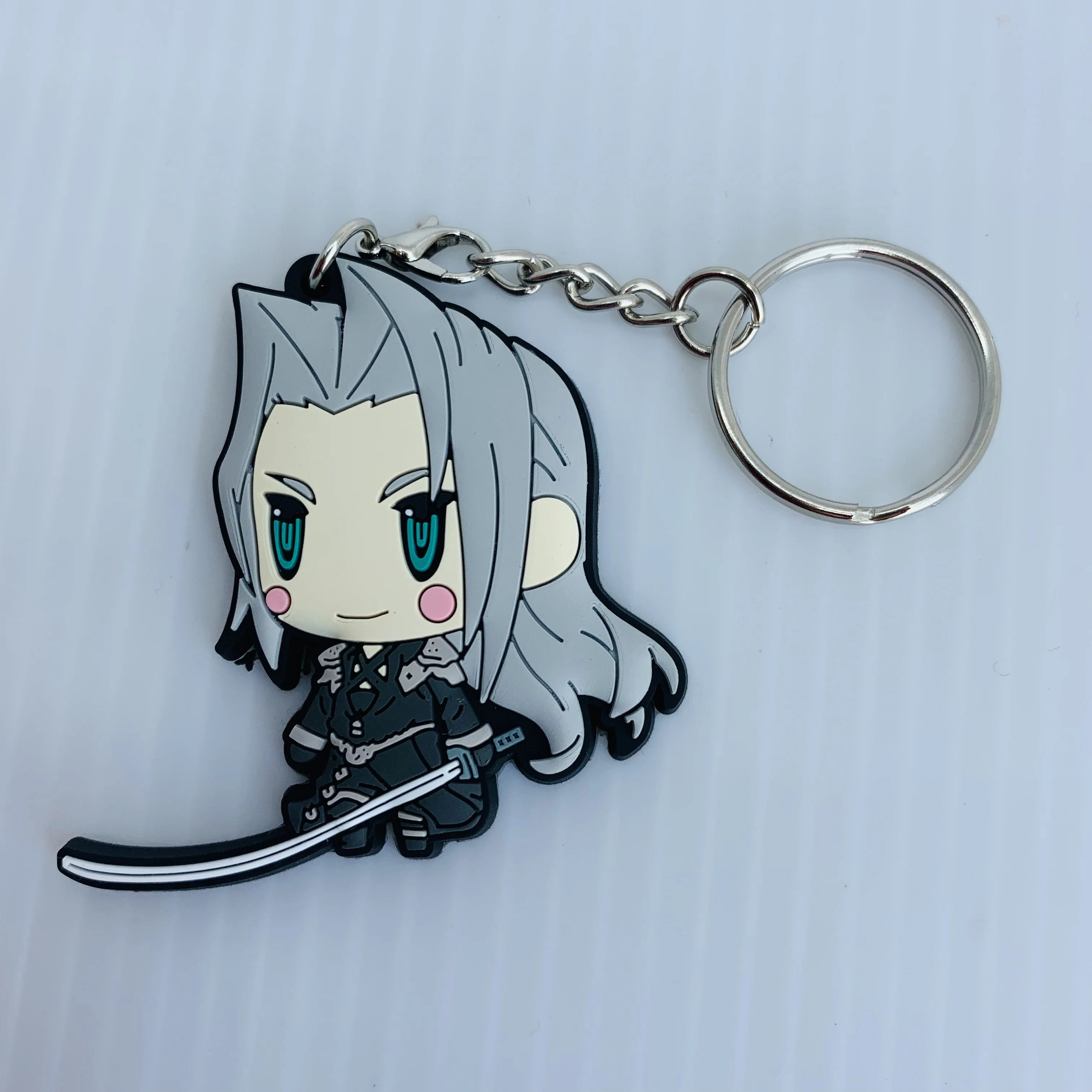 

Anime Keychains Final Fantasy VII Key Chain Sephiroth Tidus Mateus Keyrings Mobile Phone Rubber Keychain Pendant Toys for Gifts