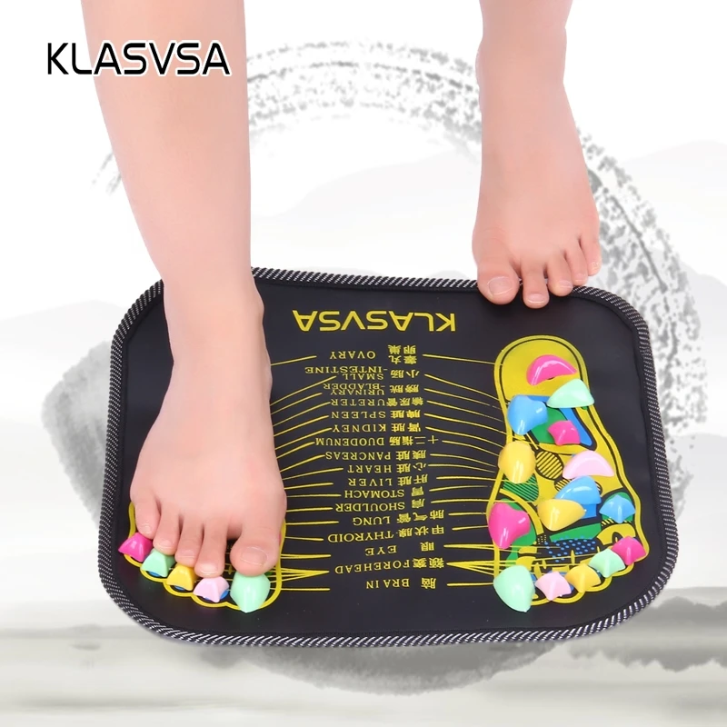 Klasvsa التفكير المشي حجر القدم الساق مدلك الألم وتخفيف الآلام المشي حصيرة الرعاية الصحية العلاج بالابر بساط الوسادة massageador