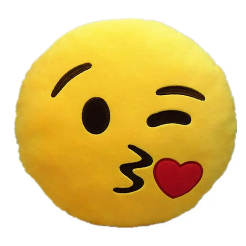 Симпатичные Emotion стиль мягкие круглые плюшевые Пледы Подушки Детские подушка-валик(Kiss Pattern