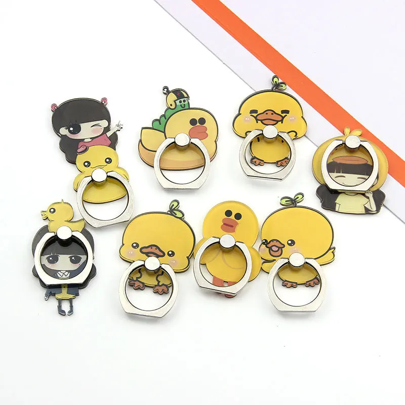 

5PCS/Lot Wholesale Universal Finger Ring Mobile Phone Finger Holder Stand Cute Duck Cartoon For Huawei P10 Lite Huawei P20 Lite