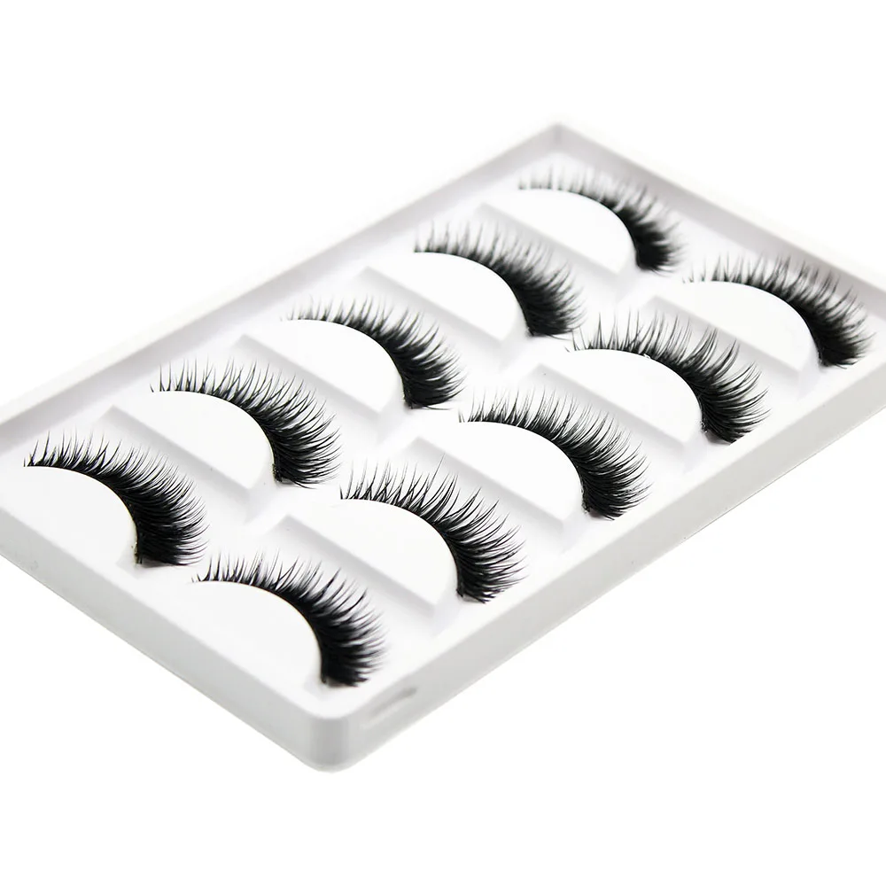 Kimcci 5 Pairs 6 Style Mink Lashes 3D Mink Eyelash Handmade Reusable Natural Faux Eyelashes Cruelty free False Lashes Cilia