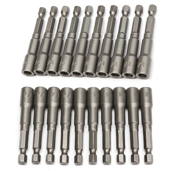 

DWZ 10pcs 1/4'' Hex Magnetic Nut Driver Set Socket Power Drill Bits Holder Setter 65mm