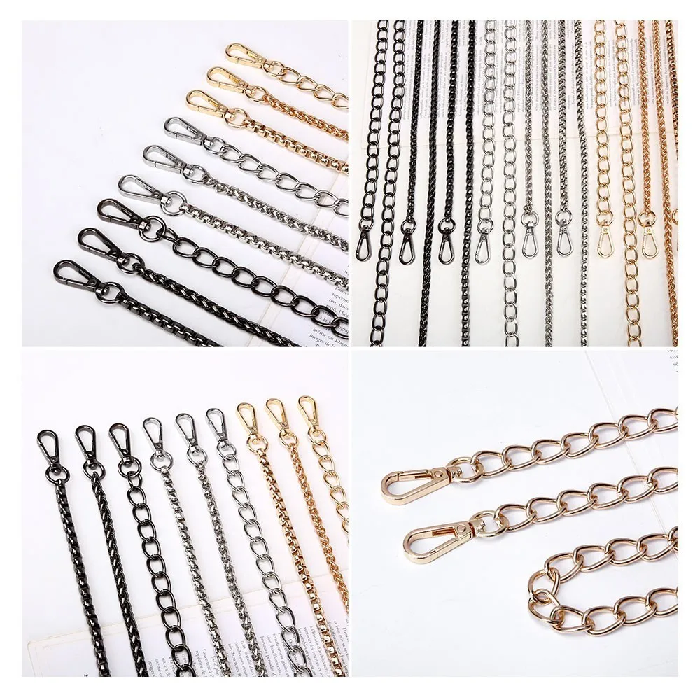 TTOU Fashion Women Handbag Chain Strap 100/120cm Chain Accessories for Bags Gold/Sliver Plated Belts Chain Bag Belts decoration