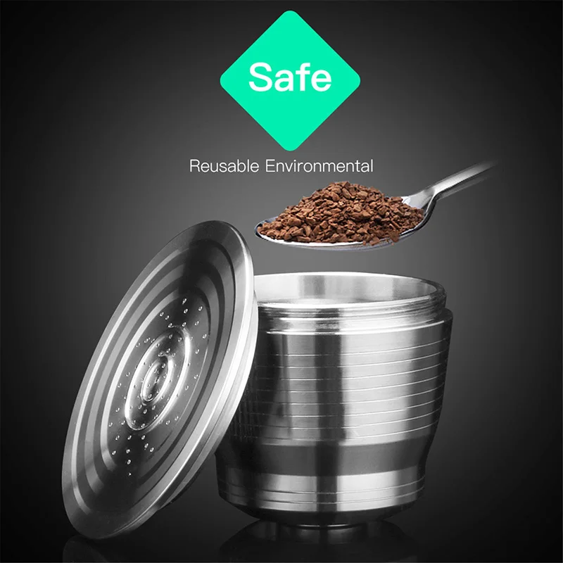 

Nespresso Refillable Capsules Reusable Stainless Steel Coffee Filter Dripper De Cafe Compatible with Nescafe Dolce Gusto Refill