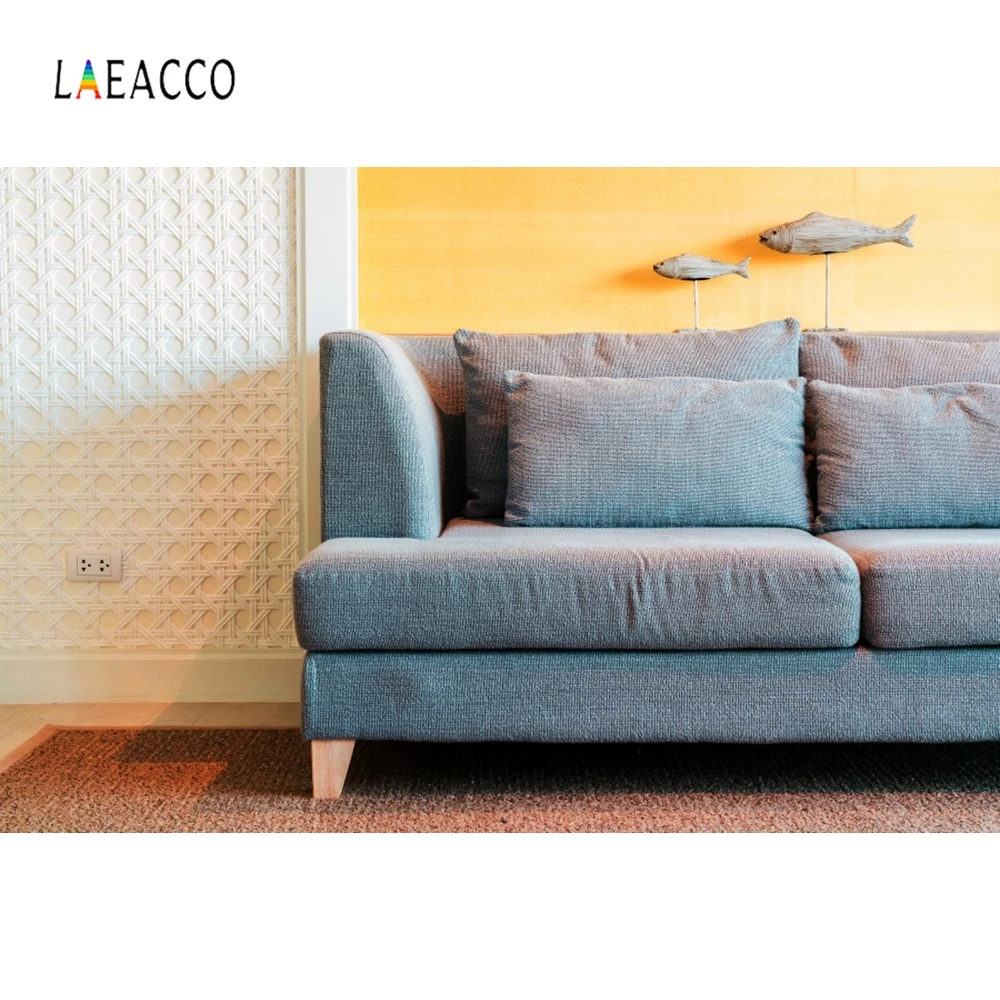 

Laeacco Room Interior Sofa Desk Flowers Blanket Photography Backgrounds Customized Photographic Backdrops For Photo Studio
