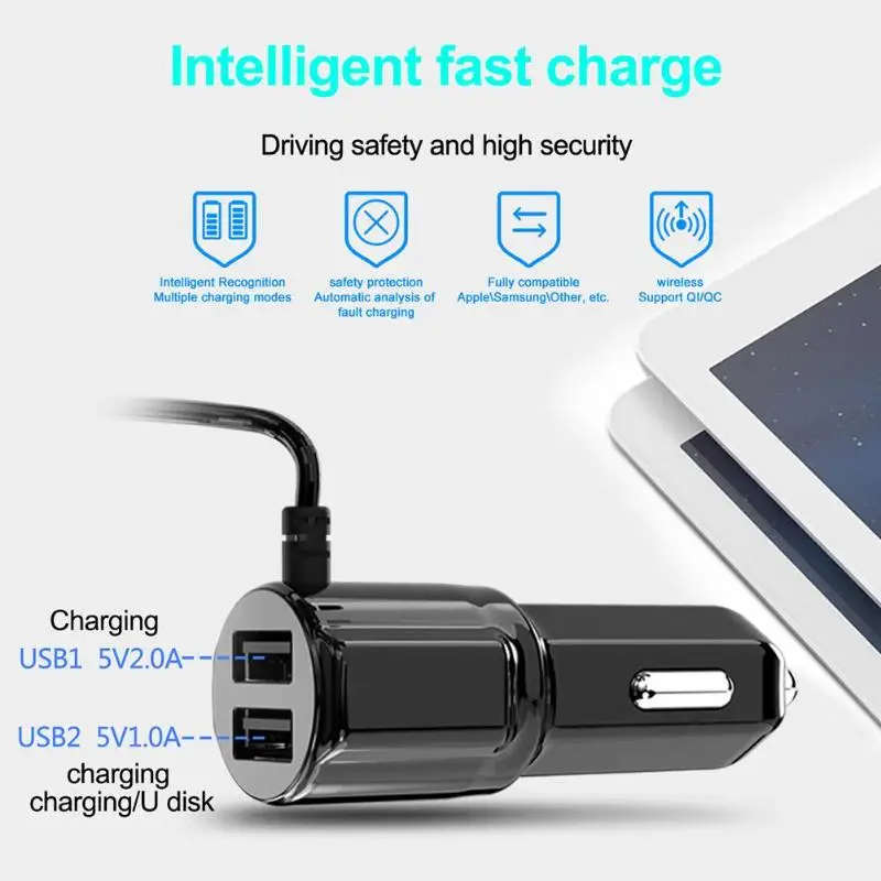 Многофункциональное автомобильное зарядное устройство RS1 беспроводной Bluetooth fm-передатчик автомобильный комплект свободные руки большой дисплей MP3 плеер USB зарядное устройство