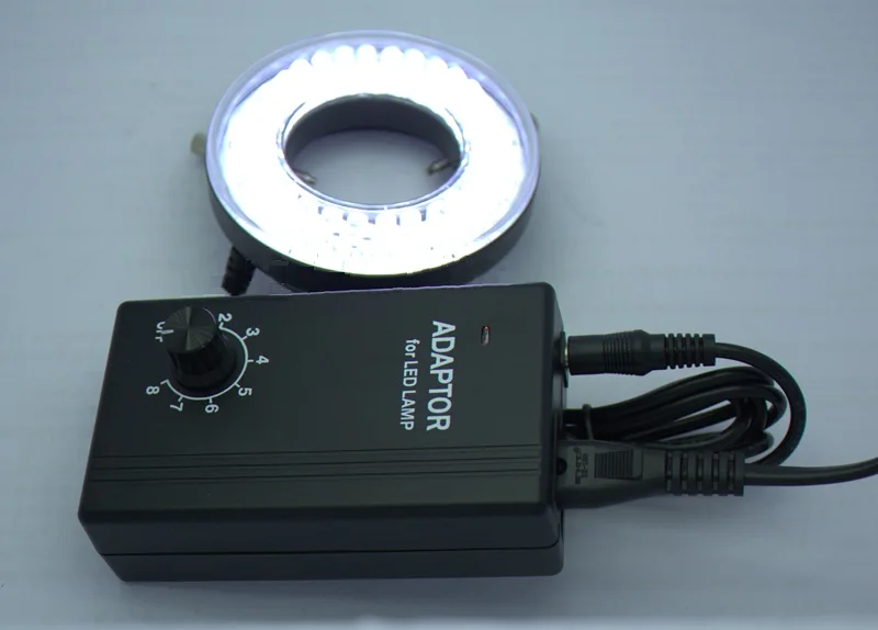  Microscope 60 LED Ring Light Diameter 45/62 mm CCD Vision Light Source with Frosted Lamp Shade Indu