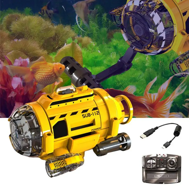 

Remote Submarine Model Toys Mini Submarine Photography Electric Rc Infrared Camera Model With Feeding Device Play Photo Camera