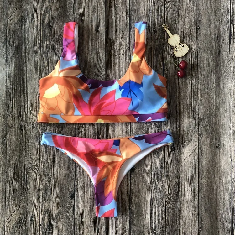 

Thong Bikinis Padded Swimwear Women Bandeau Push Up Bikini Plus Size Brazilian Swimsuit Beach Wear Bathing Swimming Suit Biquini