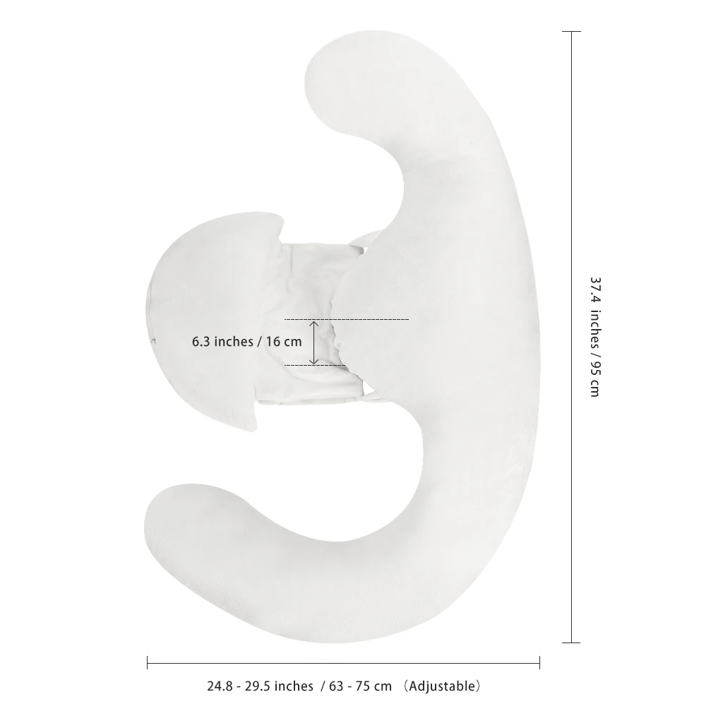 LANGRIA контурная Подушка для беременных, подушка для поддержки тела, съемная и регулируемая моющаяся подушка в форме полумесяца