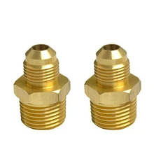 2 PCS Compression Metals Brass Couples Tube Fitting, Half-Union Gas Adapter, 3/8 2 PCS Compression Metals Brass Couples Tube Fitting, Half-Union Gas Adapter, 3/8