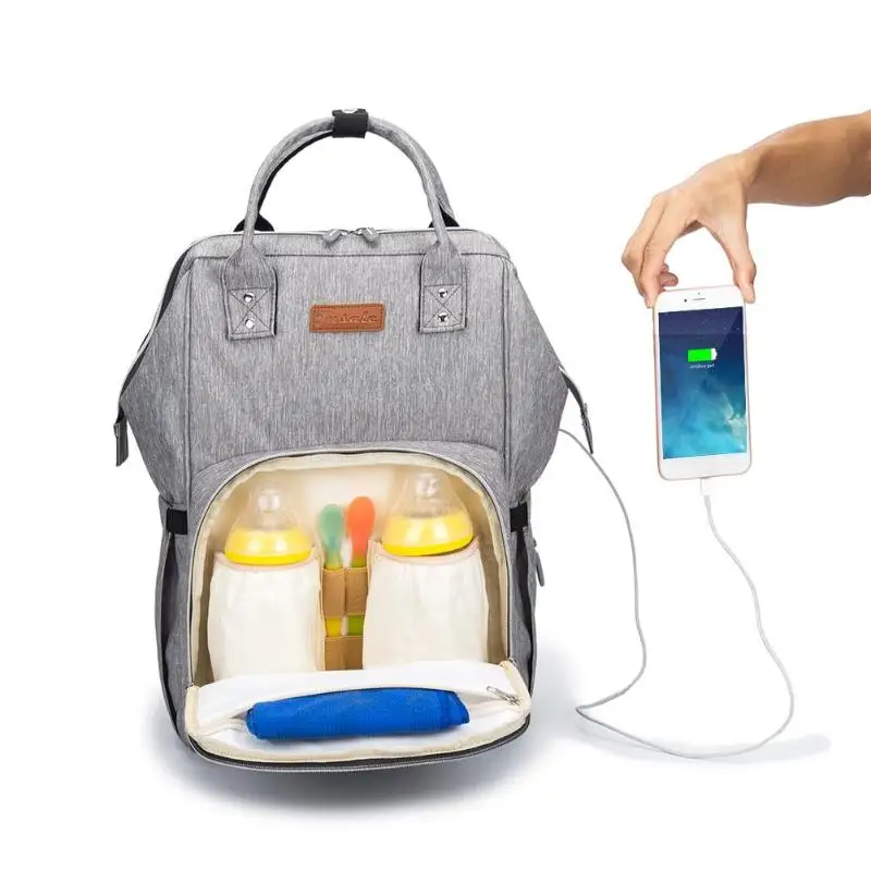 

Diaper Bags Large Capacity Nursing Mummy Bags Outdoor Father Handbag Baby Care Travel Waterproof Diaper Bag with USB Urine Pad