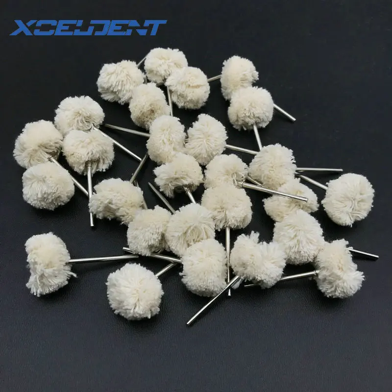 

50pcs Dental Wool Brushes Polishing Wheels HP for DREMEL TOOLS 2.35mm Mandrel
