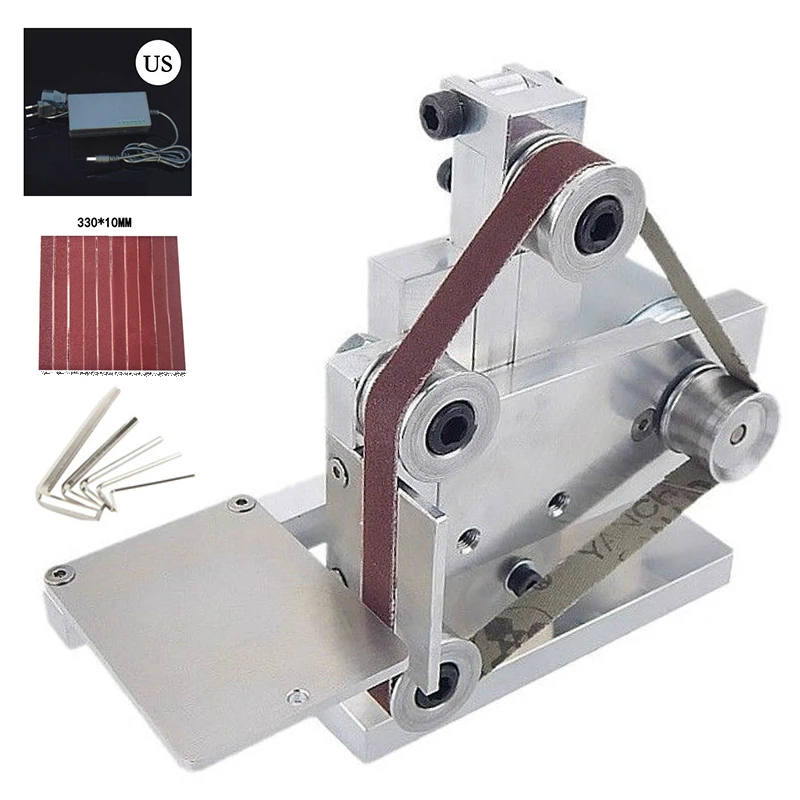 

175x110x140mm DIY Mini Belt Sander Bench Mount Grinder Polishing Grinding Machine Buffer For Wood Plastic Metal Power Tools