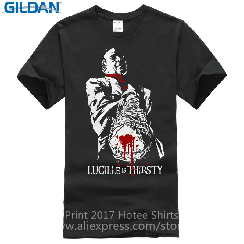 

Make Your Own Tee Shirt Tops Male O-Neck Short Sleeve Negan Lucille Is Thirsty 100% Cotton Tee For Men