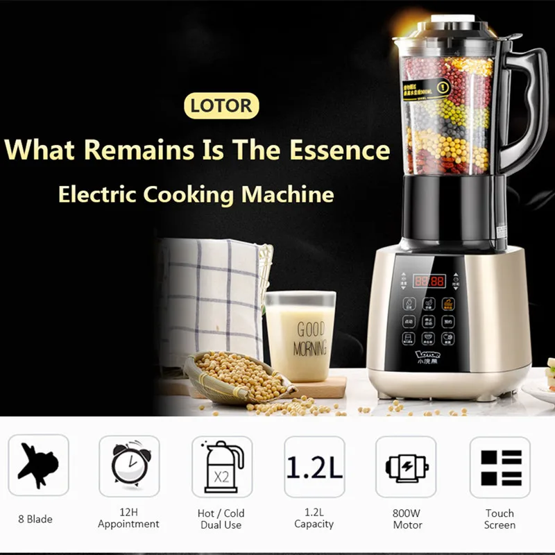 

LOTOR RBM-775 Broken Cooking Machine Heating Home Automatic Multifunction Mixer Soya-bean Milk Device Baby Food Supplement Tool