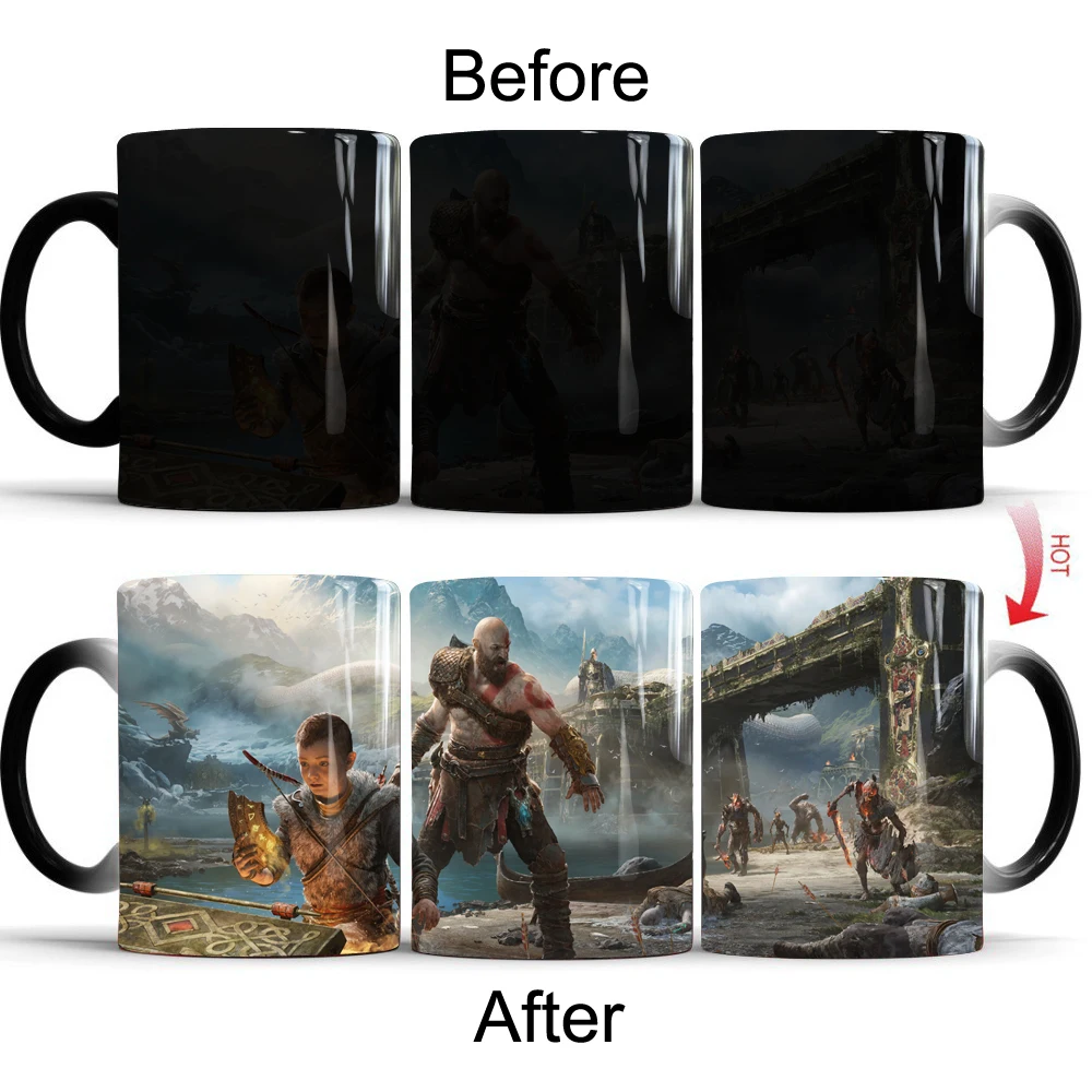 God of War 4 кофейные кружки меняющие тепло цвета чаши для чая|Кружки| |