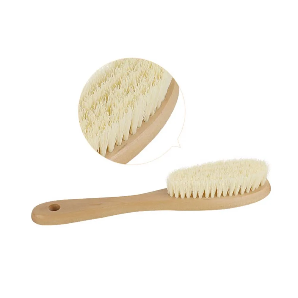 

1pc Clean Brush Solid Wood Handle Multi-function Clothes Brush Cleaning Tool Shoes Brush for Home Laundry Cleaning