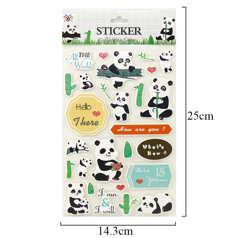 Kawaii Panda мультипликационные наклейки животных декоративные бумажные наклейки Diy дневник в стиле Скрапбукинг Аксессуары для подарок для девочек школа Supplie