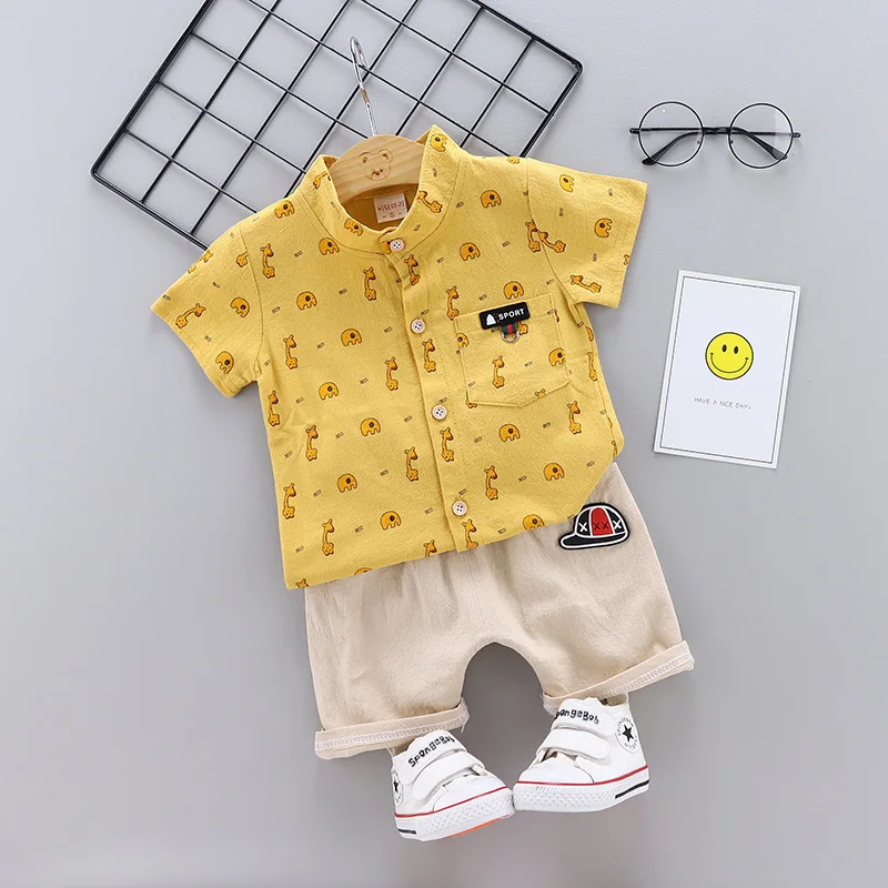 Summer Children Baby Boys Girls Cotton Clothes Kids Cartoon T-Shirt Shorts 2pcs/Sets Toddler Fashion Clothing Infant Tracksuits
