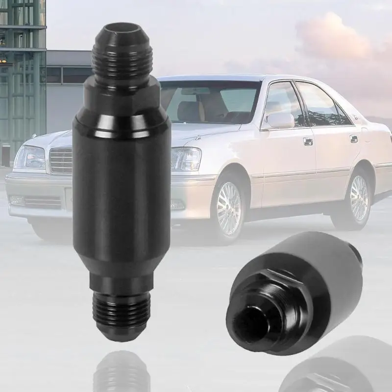 

New Universal AN8 100 Micron Black Billet Aluminum Inline Fuel Petrol Filter Performance Aluminum Fuel Filter Tank