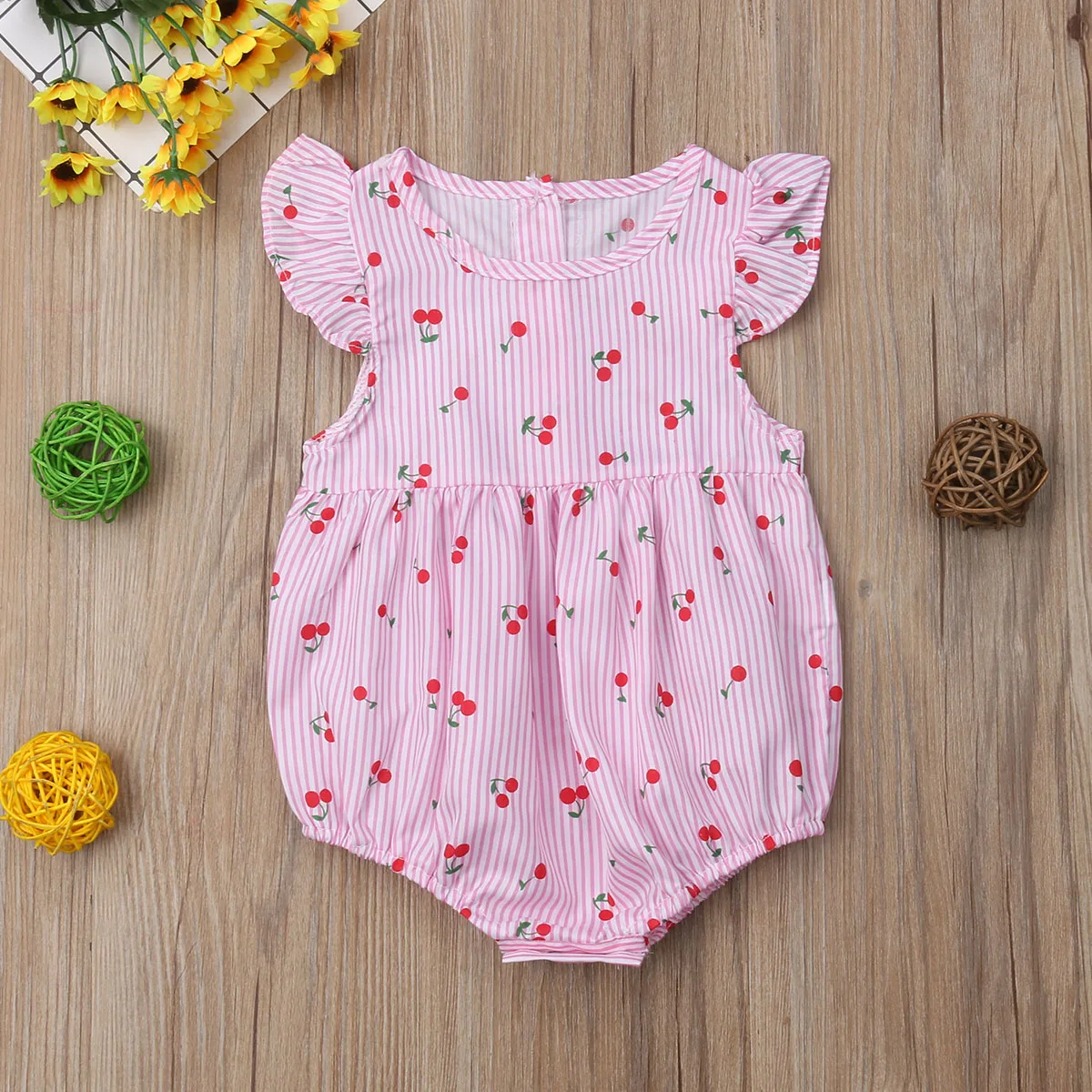 لطيف الكرز طباعة الوليد الرضع طفل الفتيات السروال القصير قبالة الكتف طفلة الصيف بذلة Playsuit ملابس الطفل لطيف الكرز طباعة الوليد الرضع طفل الفتيات السروال القصير قبالة الكتف طفلة الصيف بذلة Playsuit ملابس الطفل