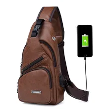 Мужская сумка на грудь, дизайнерская сумка через плечо через USB, кожаные сумки на плечо, мужские сумки через плечо, диагональная упаковка, рюкзак для путешествий