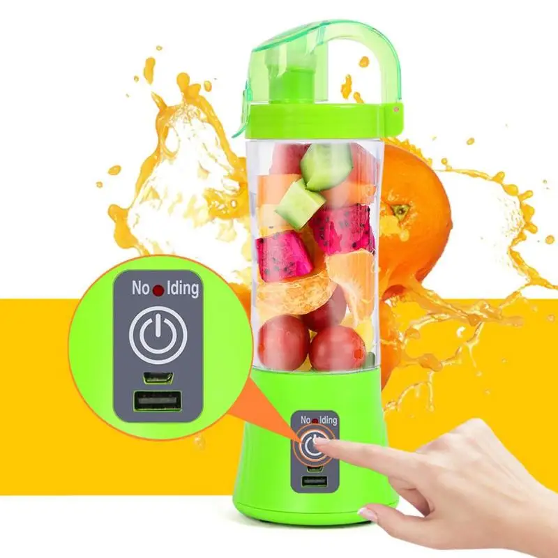 

380ml Portable Electric Fruit Juicer 2 Blades Mini USB Rechargeable Extractor Smoothie Maker Blender Mixer Juicer Machine