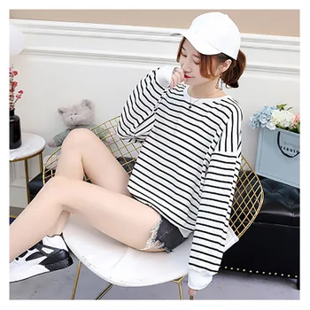 

2019 Autumn Suit-dress Long Sleeve Pullover Student Clothes Tshirt Woman