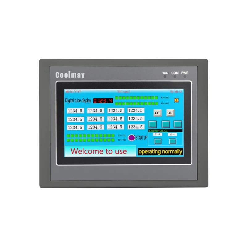 4.3 inch 12di 12do relay outputs 4-20ma analog input touch panel programmable controller all in one with free software