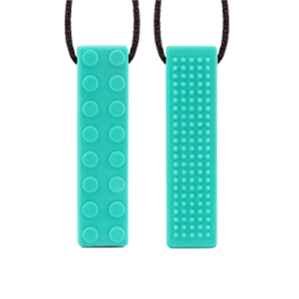 Baby teether Sensory chewable pendant necklace Silicone Biting for newborns Pencil Topper Teether Toy 1pcs