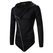 Для мужчин с длинными рукавами и капюшоном в готическом стиле темного мага, мужское дизайнерское пальто Для мужчин, одежда для маленьких девочек на сплошной молнии; хлопковый спортивный свитер с капюшоном в стиле хип-хоп, ветровка, верхняя одежда