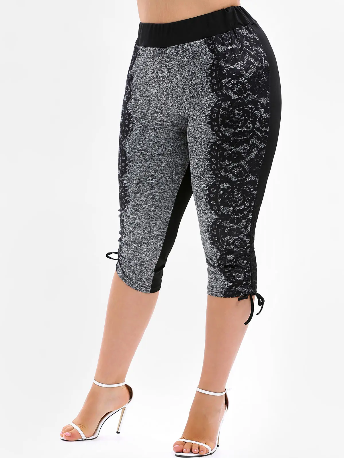 plus size drawstring capris