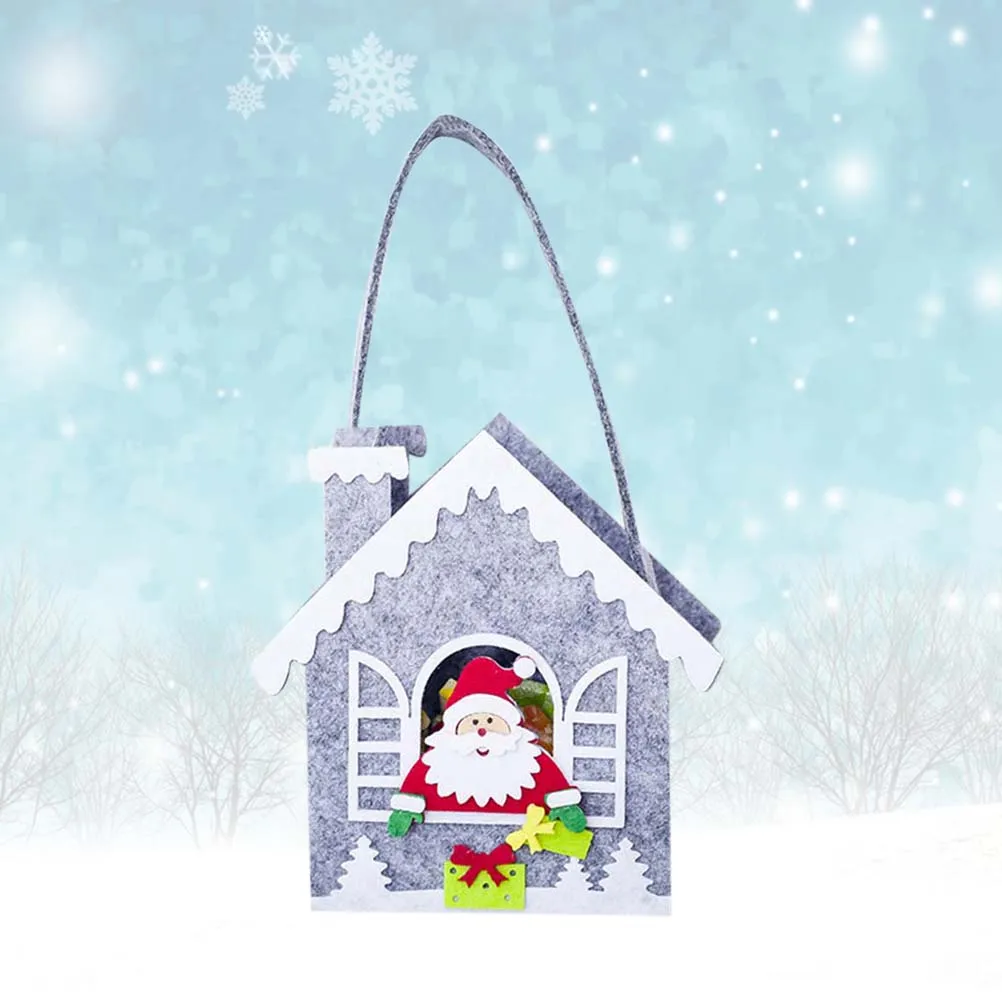 1 шт. мешок для конфет Рождество фетр прекрасные узоры подарочные сумки ручные домашние вечерние рождественские игрушки украшение