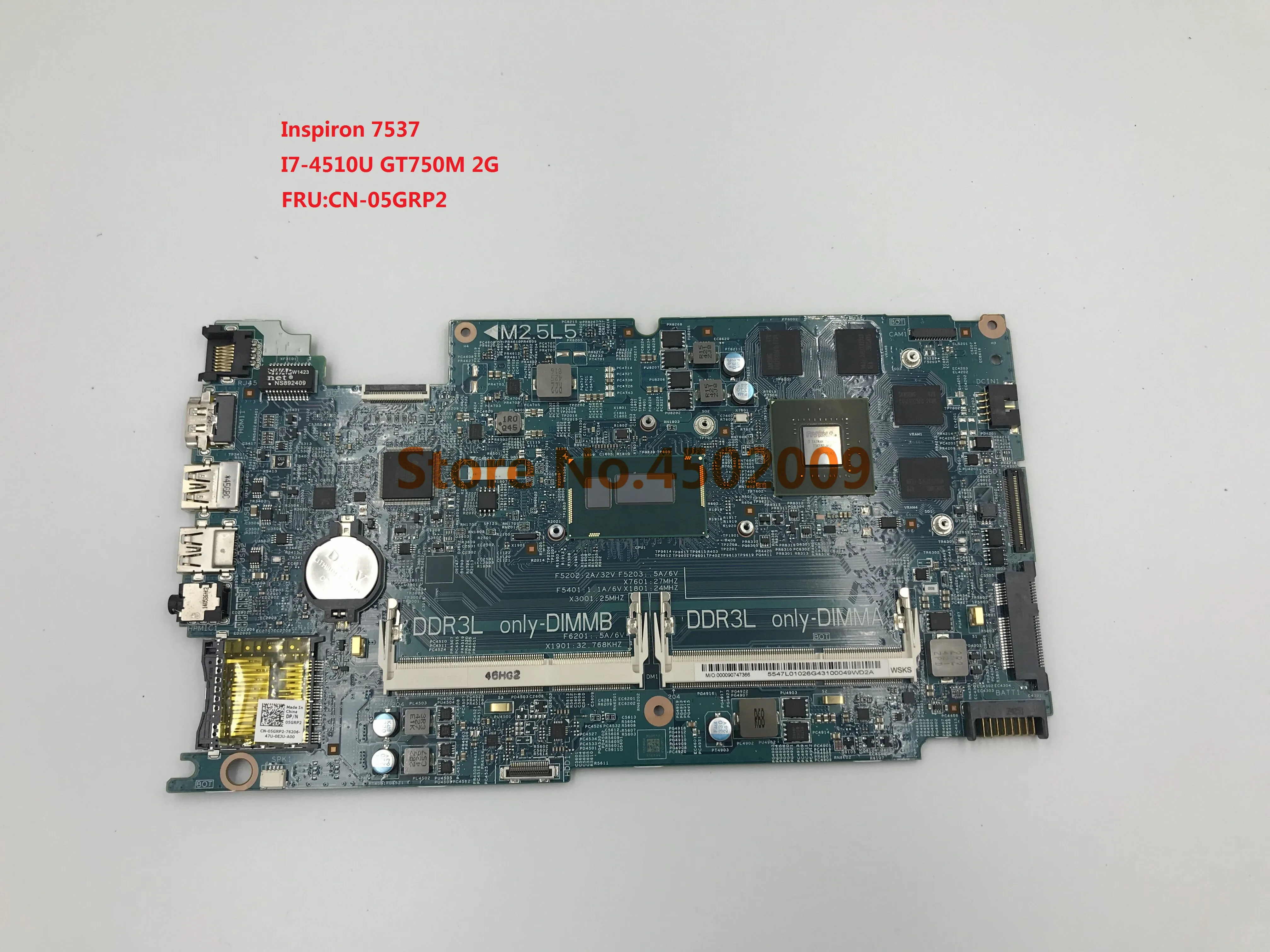 Материнская плата для ноутбука dell Inspiron 7537 123111-2 CN-05GRP2 05GRP2 5GRP2 с I7-4510U GT750M 2G HD GPU 1920*1080 |
