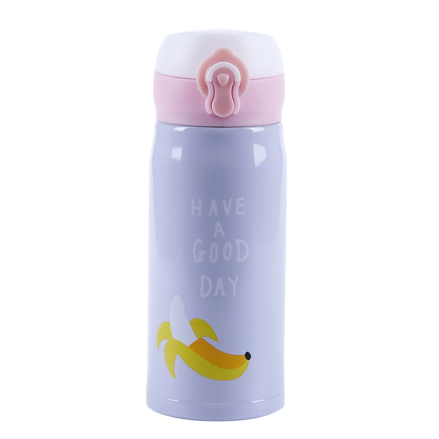 

Creative fruit bounce cover mugs Male and female stainless steel students portable cups cute children's kettle(banana)