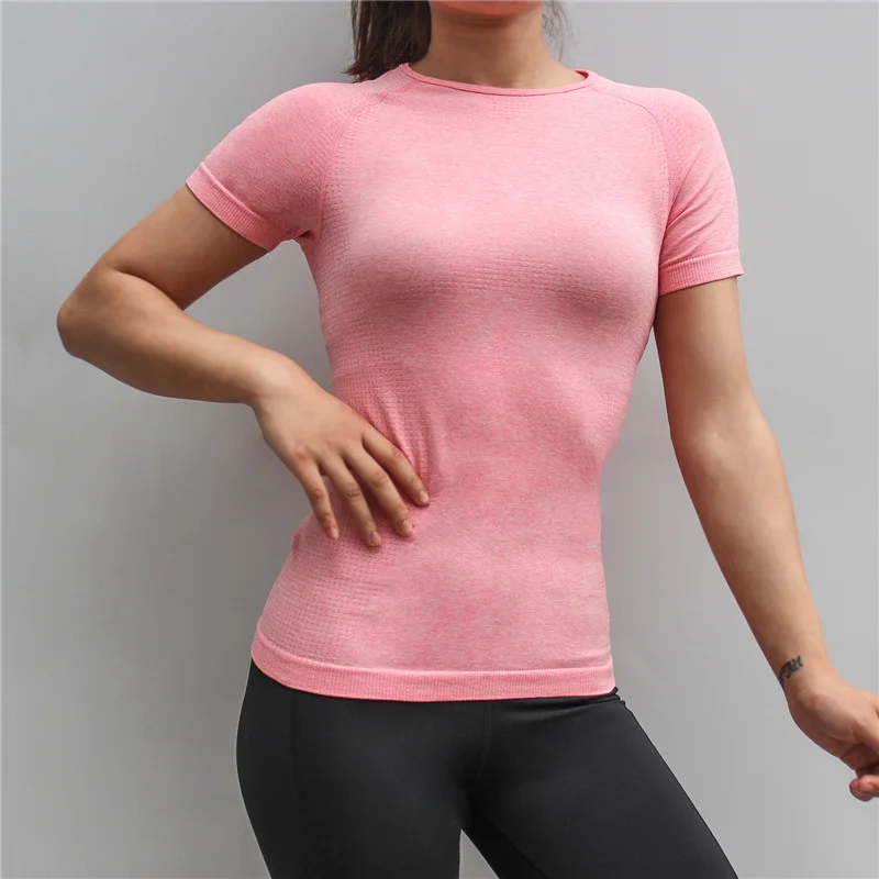 

2019 Sport shirt for women gym Tops Short Sleeve Comfort Sport Running Top Quick Dry Fitness Yoga Top workout tops Clothing
