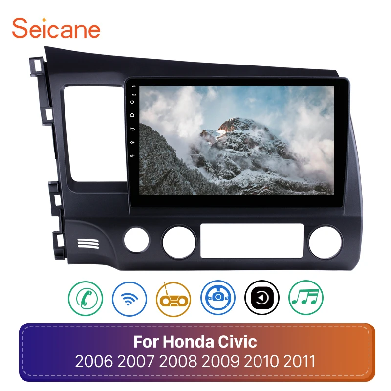 Seicane Android 8,1 10," 2Din Автомагнитола для 2006 2007 2008 2009-2011 Honda Civic головное устройство WiFi стерео gps мультимедийный плеер