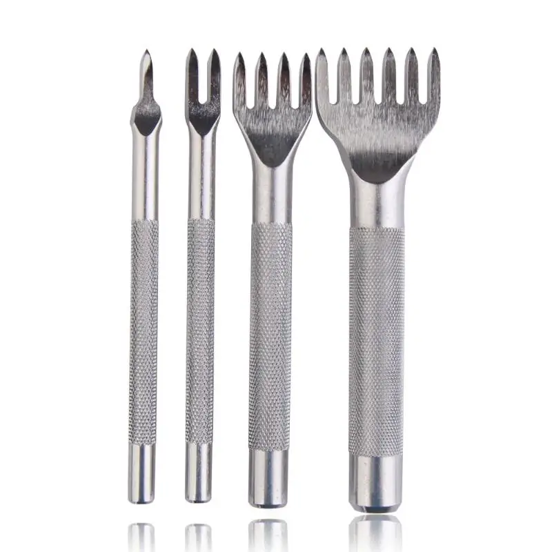 

Leather Spacing Hole Tool Leather Craft 1mm Hole Diameter Punch Tools Round Row Punch Drilling Tool 1/2/4/6 Prong Hole