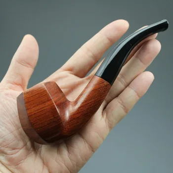 

16 Tools Handmade Nature Rosewood Tobacco Smoking Pipe Bowl Wooden Wood Bent Type Pipe + Pouch + Stand + 9mm Pipe Filters DR437