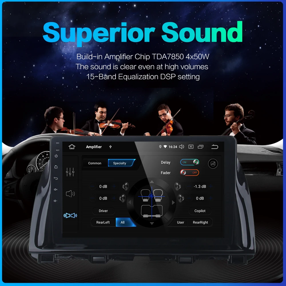  Dasaita 1 Din Android 9.0 Car Navigation GPS for Mazda CX5 CX-5 2013 2014 2015 DSP 64GB ROM 10.2