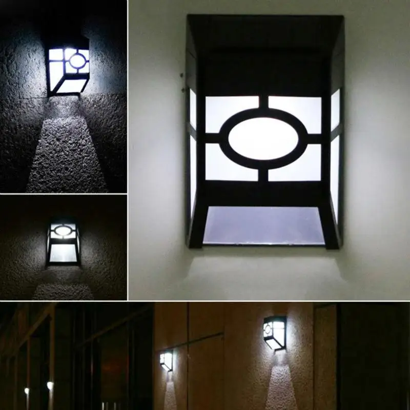 

1Ppcs 9Pcs LED Solar Wall Lamp Path Light Waterproof Outdoor Garden Fence Home Garden Security Lamp