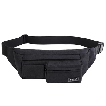 

Tinyat Belt Bag Men Women Waist Bag Pack Travel Phone Belt Pouch Multifunctional Fanny Bag Pack Pockets Canvas Casual Hip Bag
