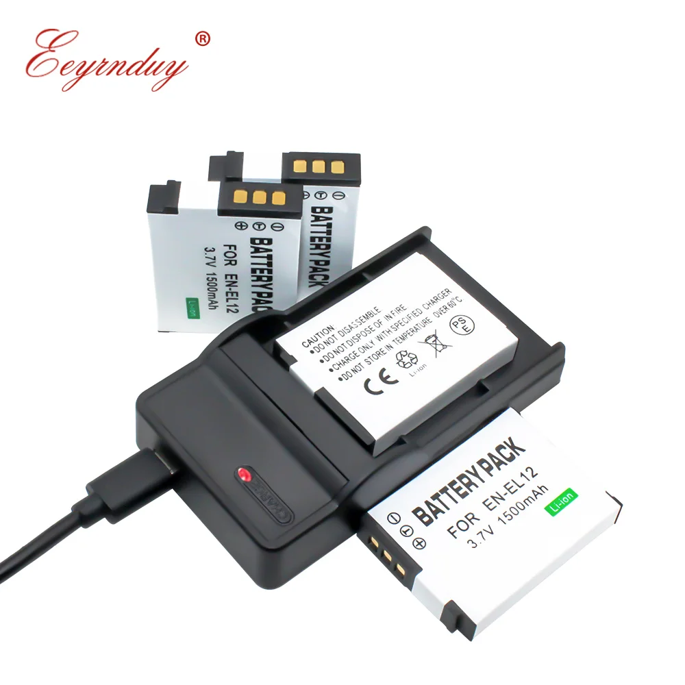 

EN-EL12 (4pcs Batteries & 1pcs USB Charger) ENEL12 Li-ion battery for Nikon Coolpix S610 S610c S710 S620 S630 S8000 S6000