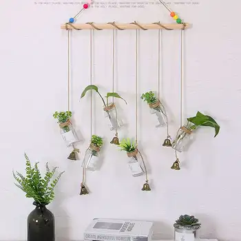 

Creative Hanging Glass Vase Hanging Bottle Hydroponic Green Plant Transparent Flower Kindergarten Wall Decoration Pendant Gift