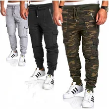 Casual camouflage sweatpants for men patchwork pencil pants with many pockets man fitness gym clothing joggers track trousers